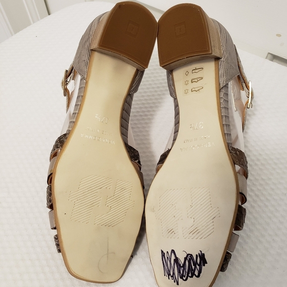 Roberto Figini Leather Open Toe Leather Buckle Close Size 37.5, Made In Italy - Picture 11 of 15